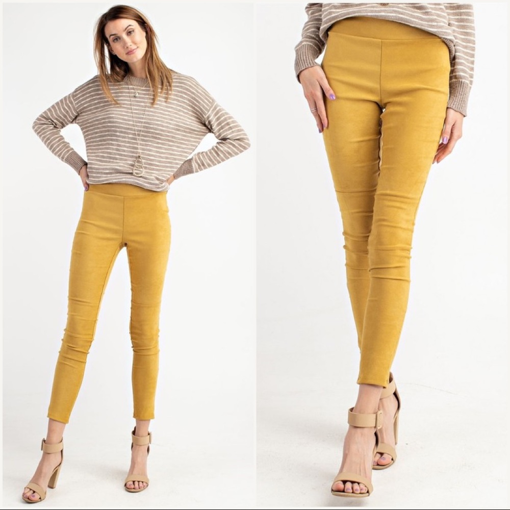 EUC Mustard Faux Suede Skinny Pants